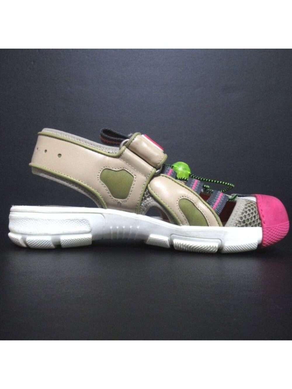 Gucci Mesh Velcro Sandals Size 34 Beige Multicolor - Picture 4 of 10